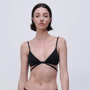 JONATHAN SIMKHAI black Signature Harlen Bikini Top size Medium